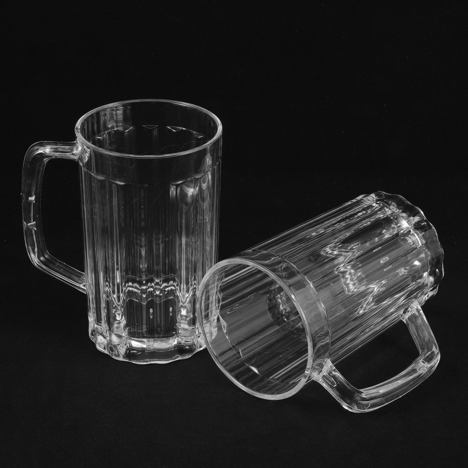 Beer Mug Handled - 2Pcs 500Ml Premium Thick Plastic Beer