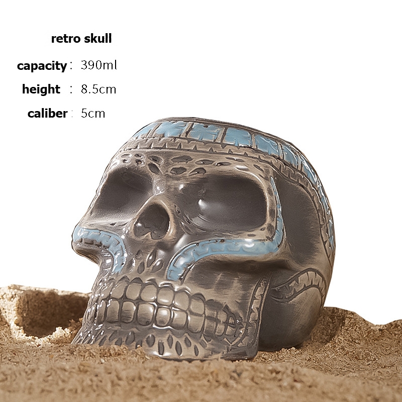 Wine Like Beer - Vintage skull like ceramic wine glass,