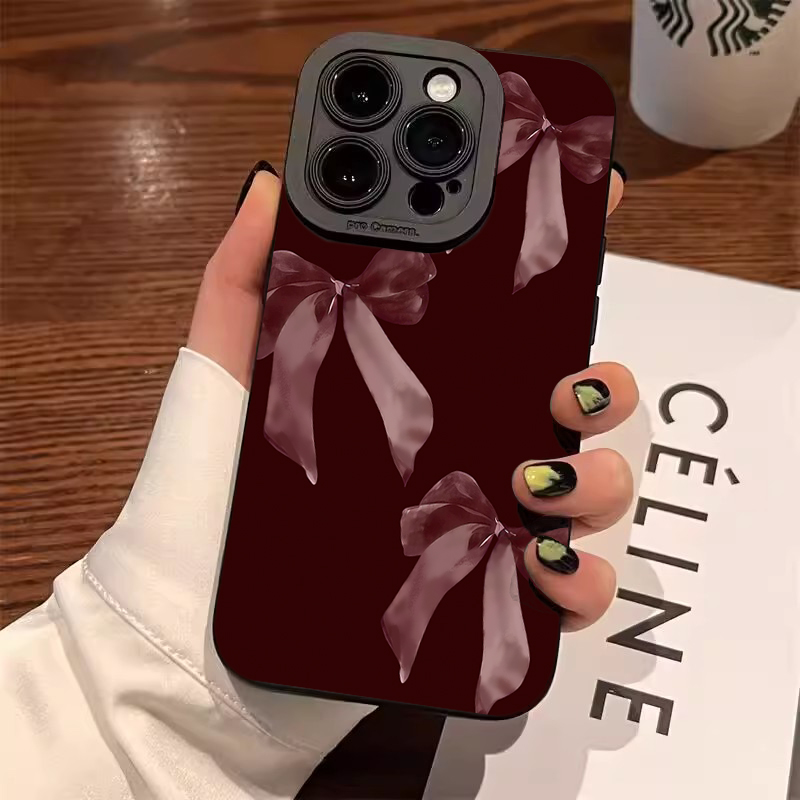 Wine & Beer Quito - Wine Red Bowknot Pattern Soft Phone