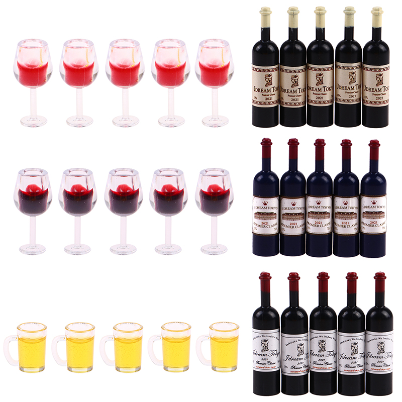 Wine Y Beer - 5Pcs 1:12 Dollhouse Miniature Wine Cup