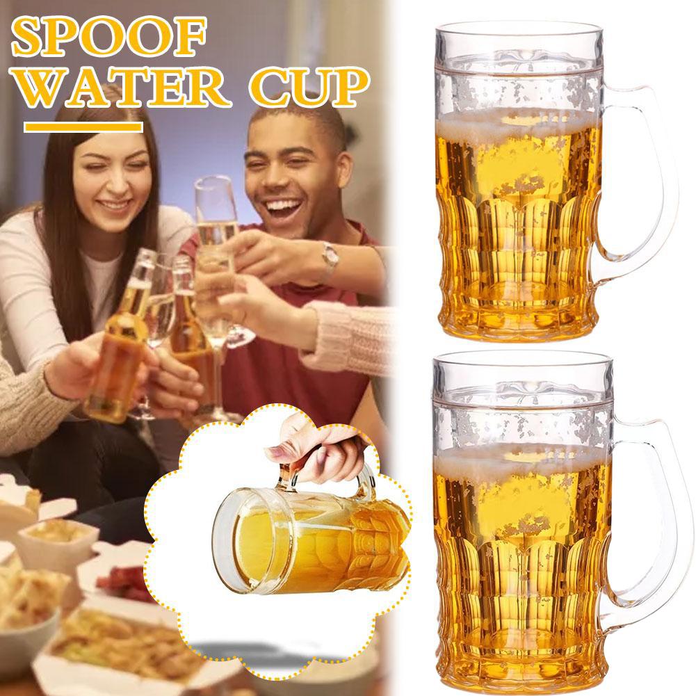 1/2Pcs Double Beer Glass with  - Beer Mug Handled review and price