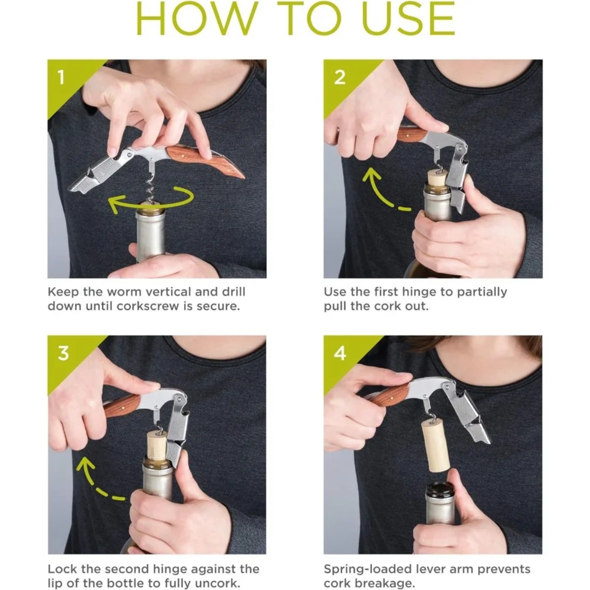 1PC Spring Loaded Double Lever - Cork Screw Lever review and price