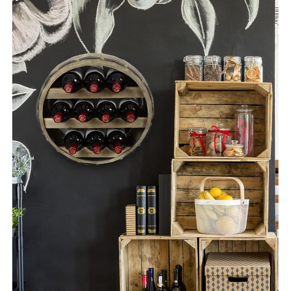 Natural Wood Industrial Wall M - Wine Rack Wall Mount review and price