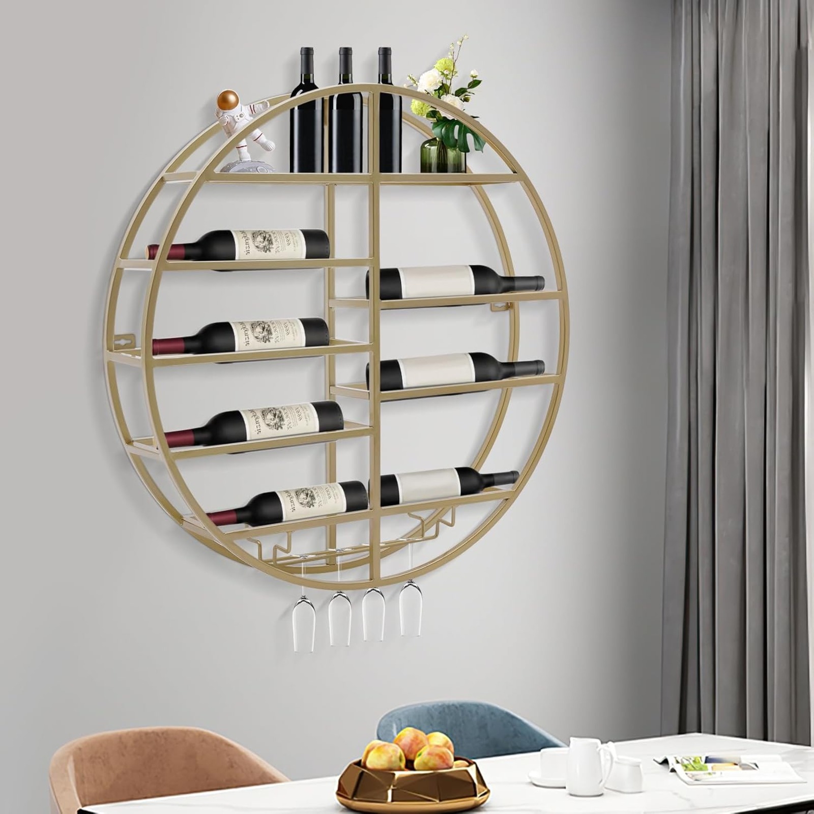 BYMAOCAR Wall Mounted Gold Met - Wine Rack Wall Mount review and price
