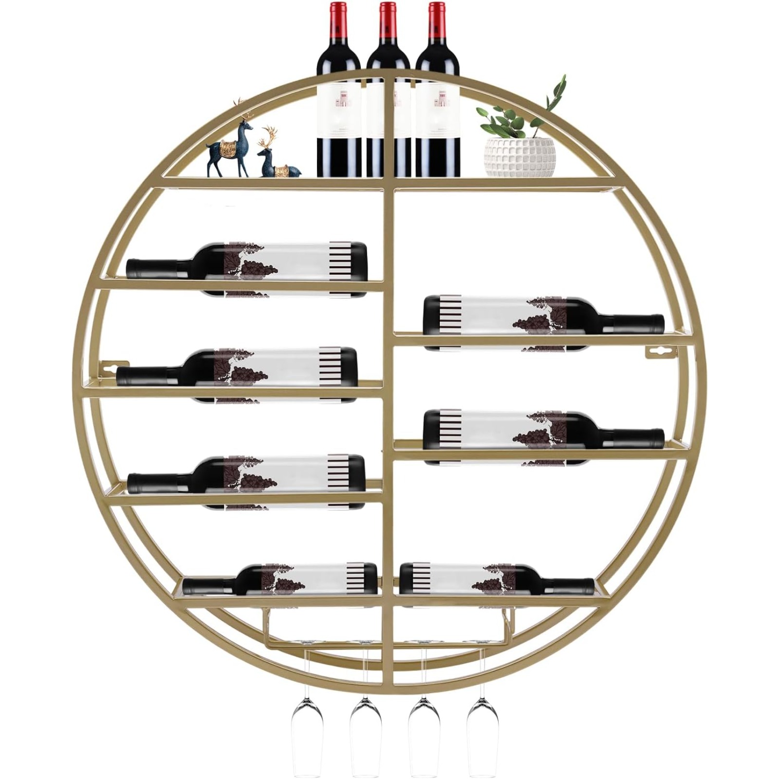 BYMAOCAR Wall Mounted Gold Met - Wine Rack Wall Mount review and price