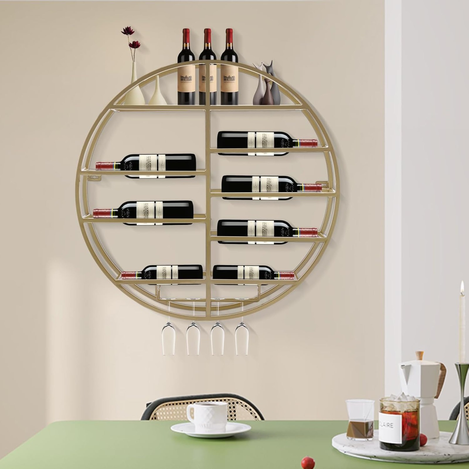 BYMAOCAR Wall Mounted Gold Met - Wine Rack Wall Mount review and price