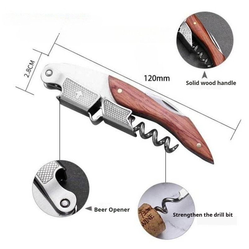 Stainless Steel and Wood 1pc S - Cork Screw Lever review and price